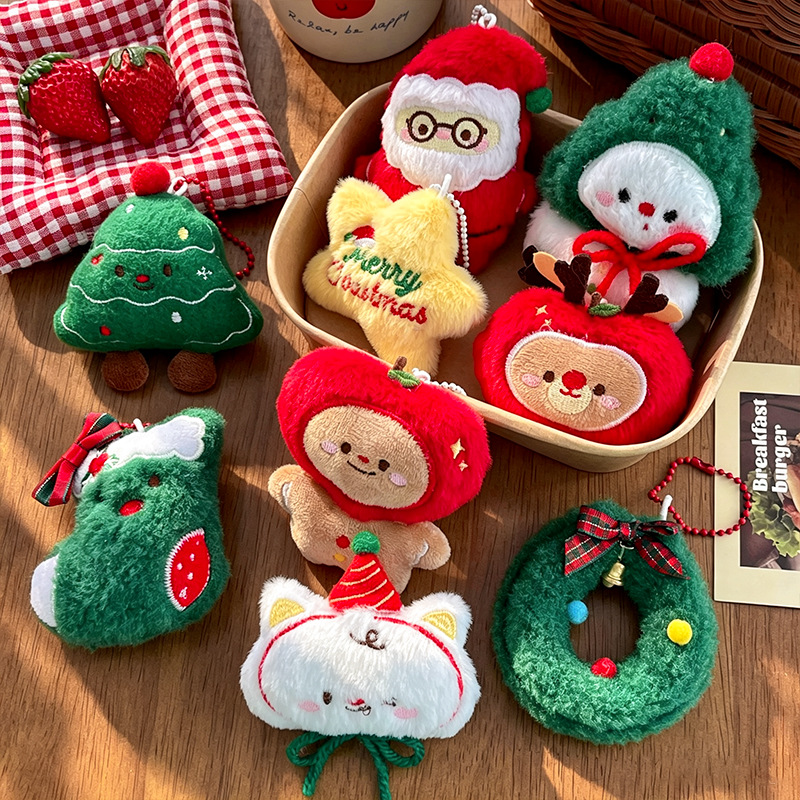 Backpacks - 9pcs/Set Chrismas Plush Keychain Santa Claus