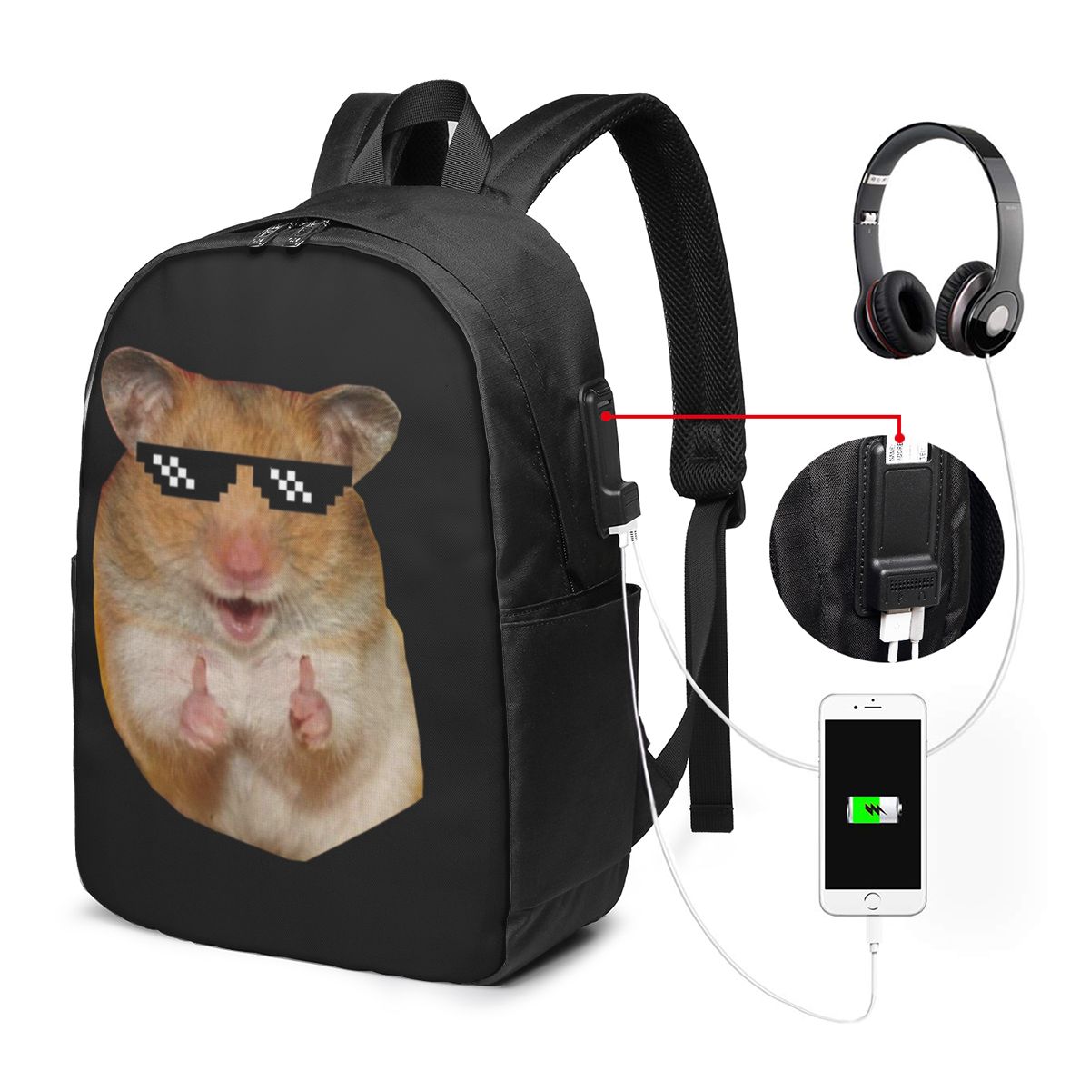 Funny Hamster Backpack Travel  - Travel Bags 评论和价格