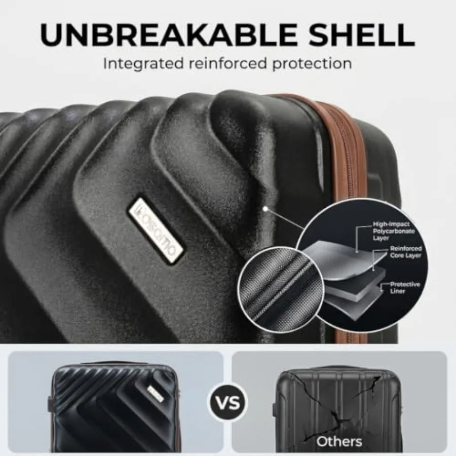 5-Piece Hard Shell Expandable  - Expandable Hard Shell Luggage Set 评论和价格