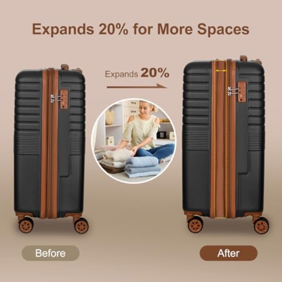 3-Piece Expandable Luggage Set - Expandable Hard Shell Luggage Set 评论和价格