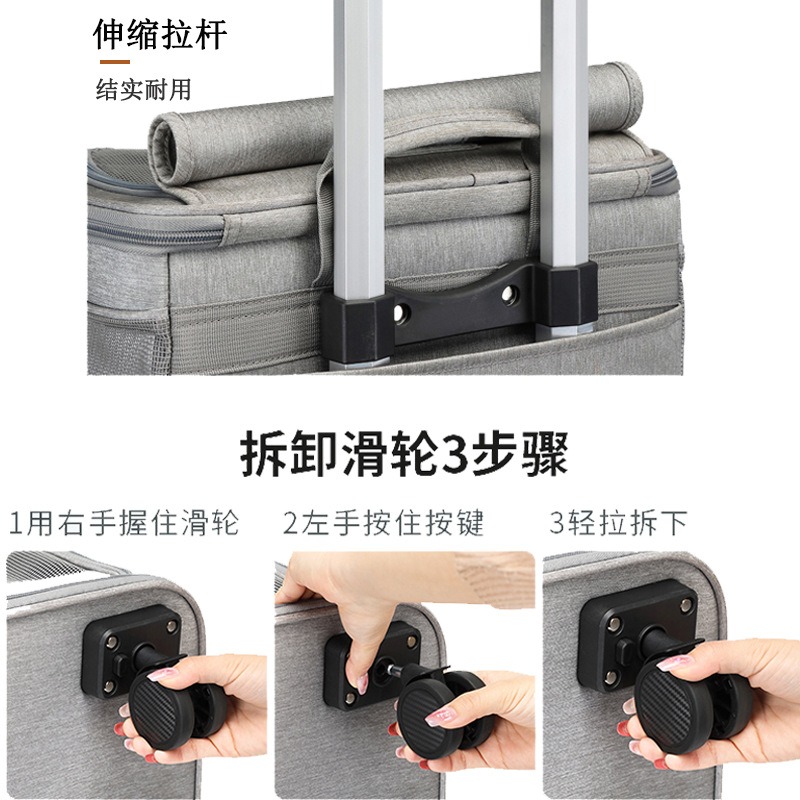 Hanbang Double Layer Pet Rolli - Foldable Rolling Luggage Bag 评论和价格