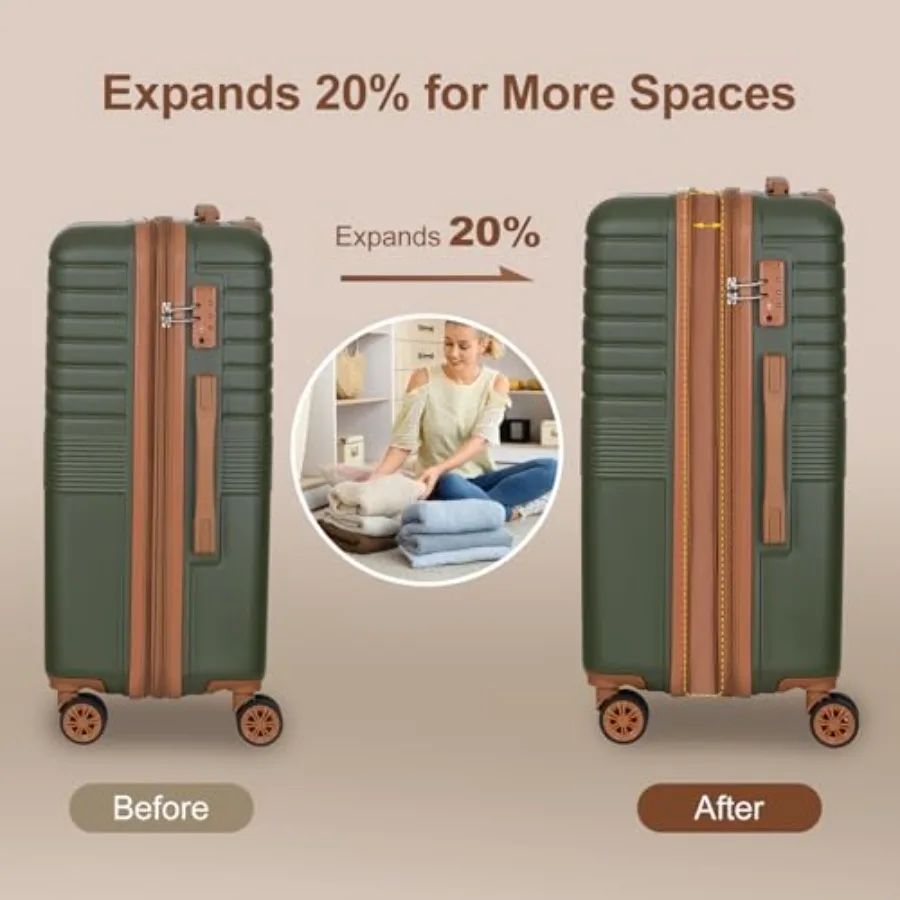 3-Piece Expandable Luggage Set - Expandable Hard Shell Luggage Set 评论和价格