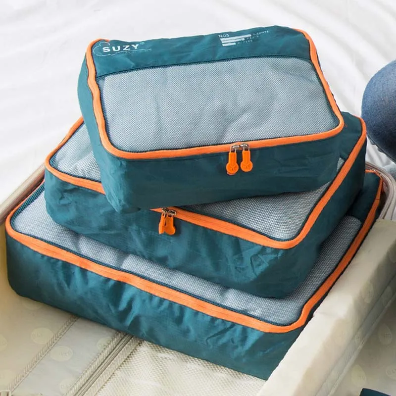 7/6 Pieces Set Travel Organize - Foldable Rolling Luggage Bag 评论和价格