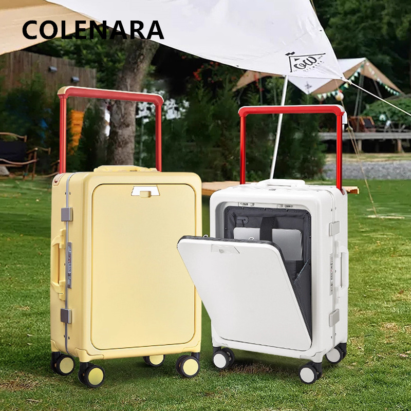 COLENARA Rolling Luggage Front - Front Opening Laptop Luggage 24 Inch 评论和价格