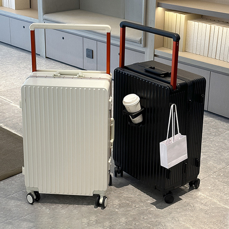 New Wide Handle Suitcase on Wh - Aluminum Frame Carry On Luggage 评论和价格