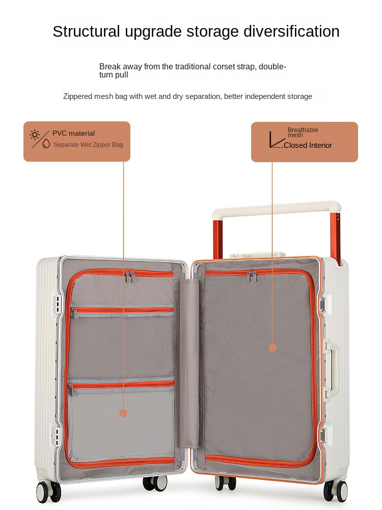 New Wide Handle Suitcase on Wh - Aluminum Frame Carry On Luggage 评论和价格