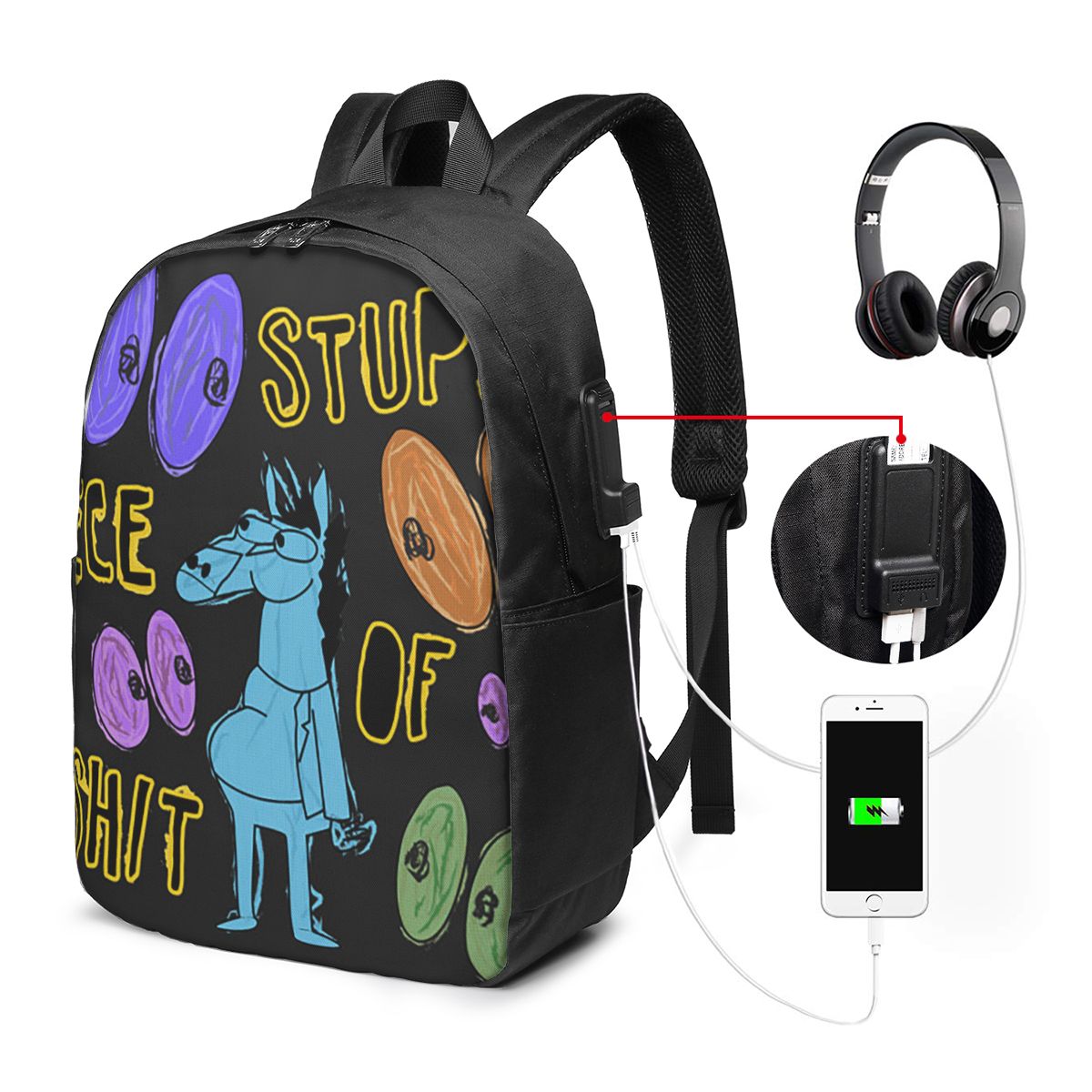 Cartoon Bojack Horseman Stupid - Travel Bags 评论和价格